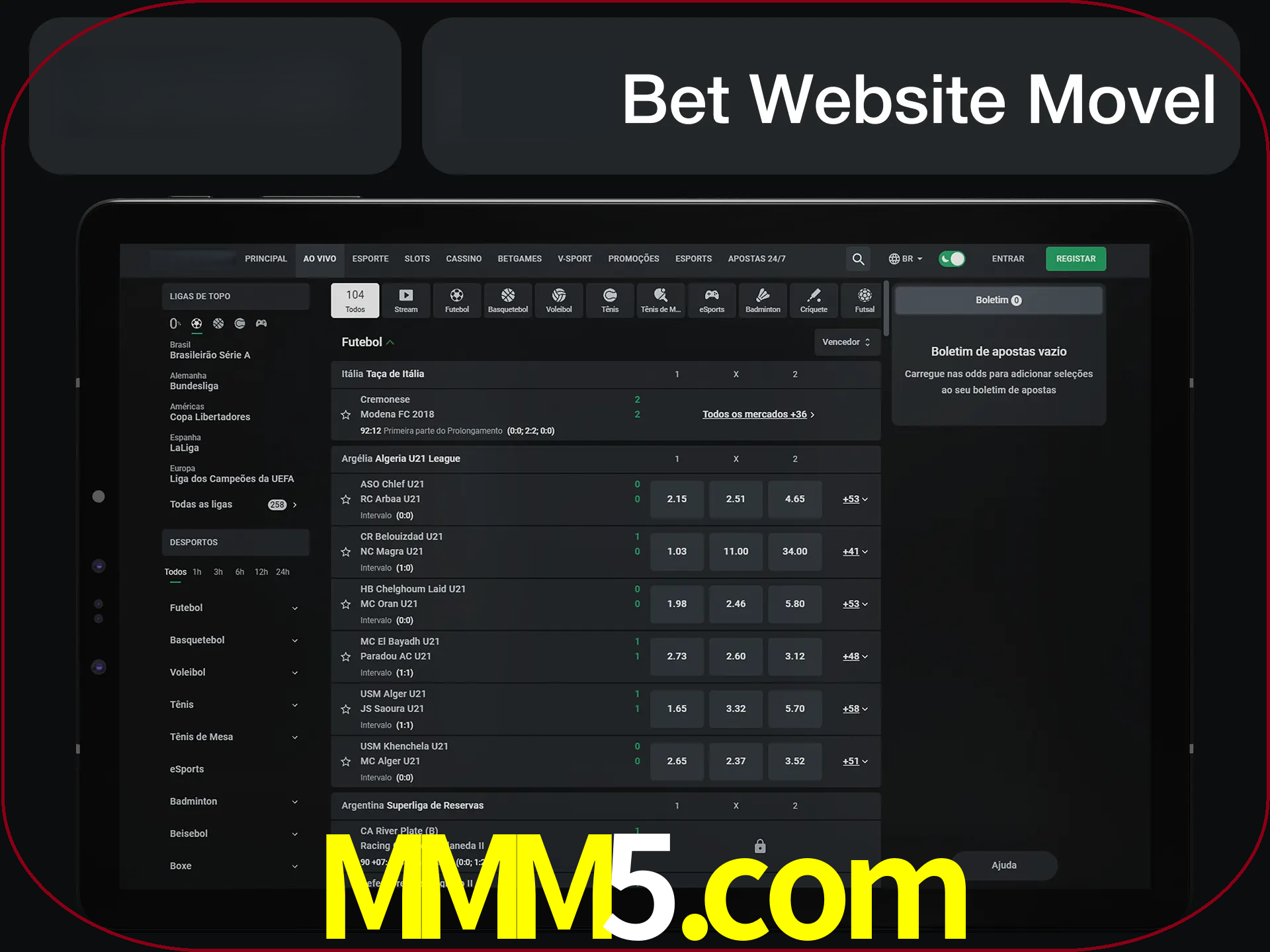Use nosso website em qualquer dispositivo.